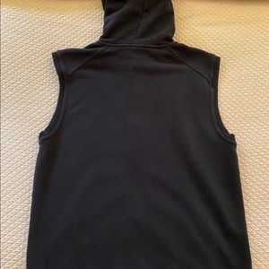 Men's Large Divided Black Sleeveless Hoodie